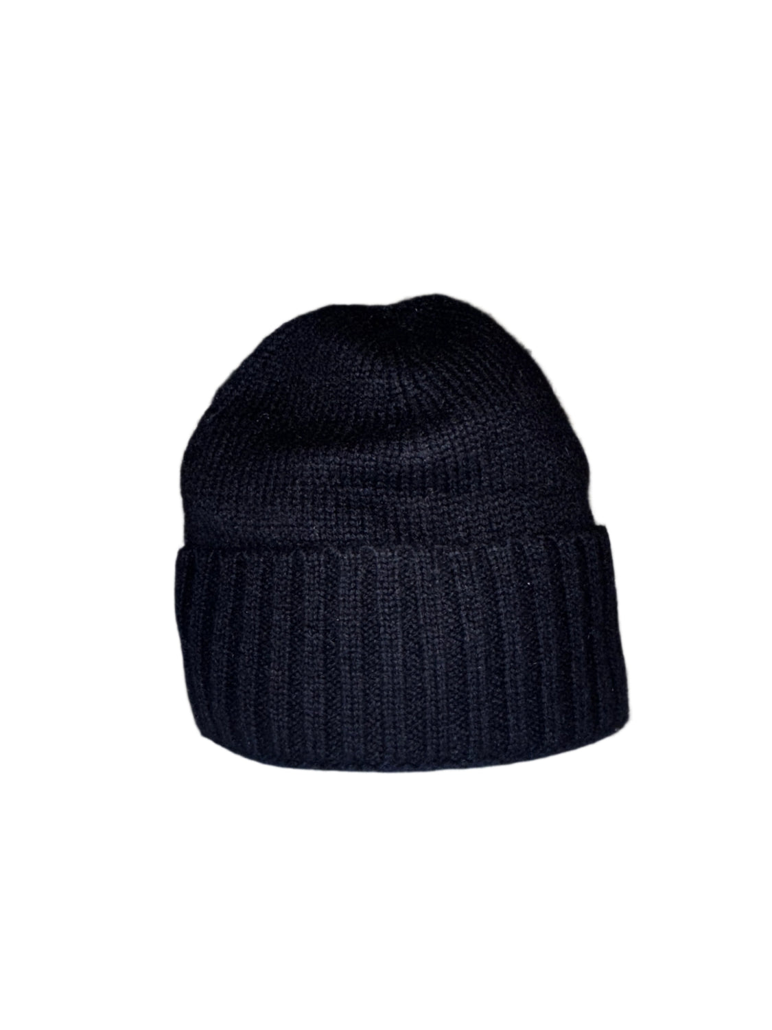cashmere cuff slouchy beanie in dark navy