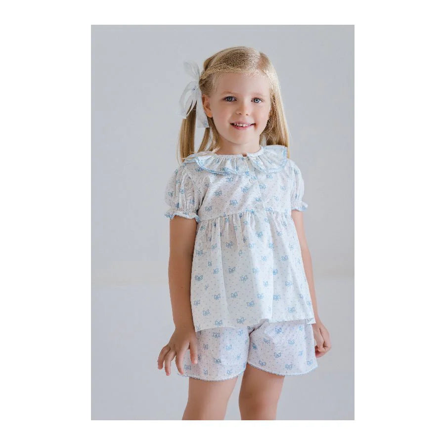 Blue Bows Pajama Set