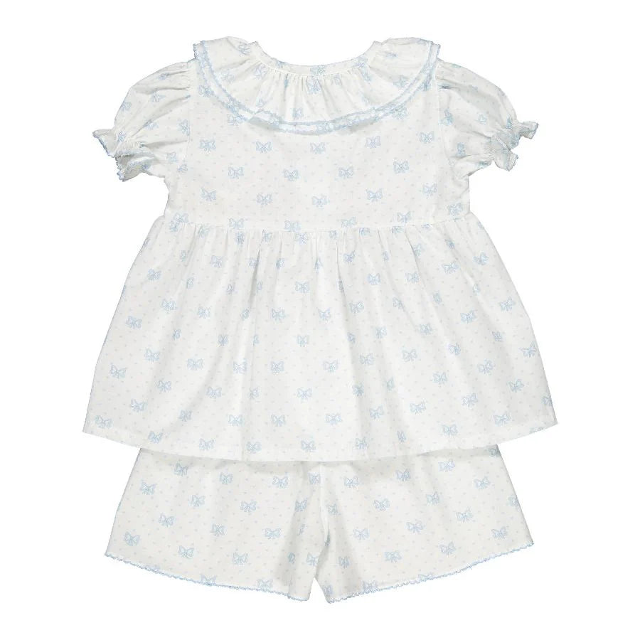Blue Bows Pajama Set