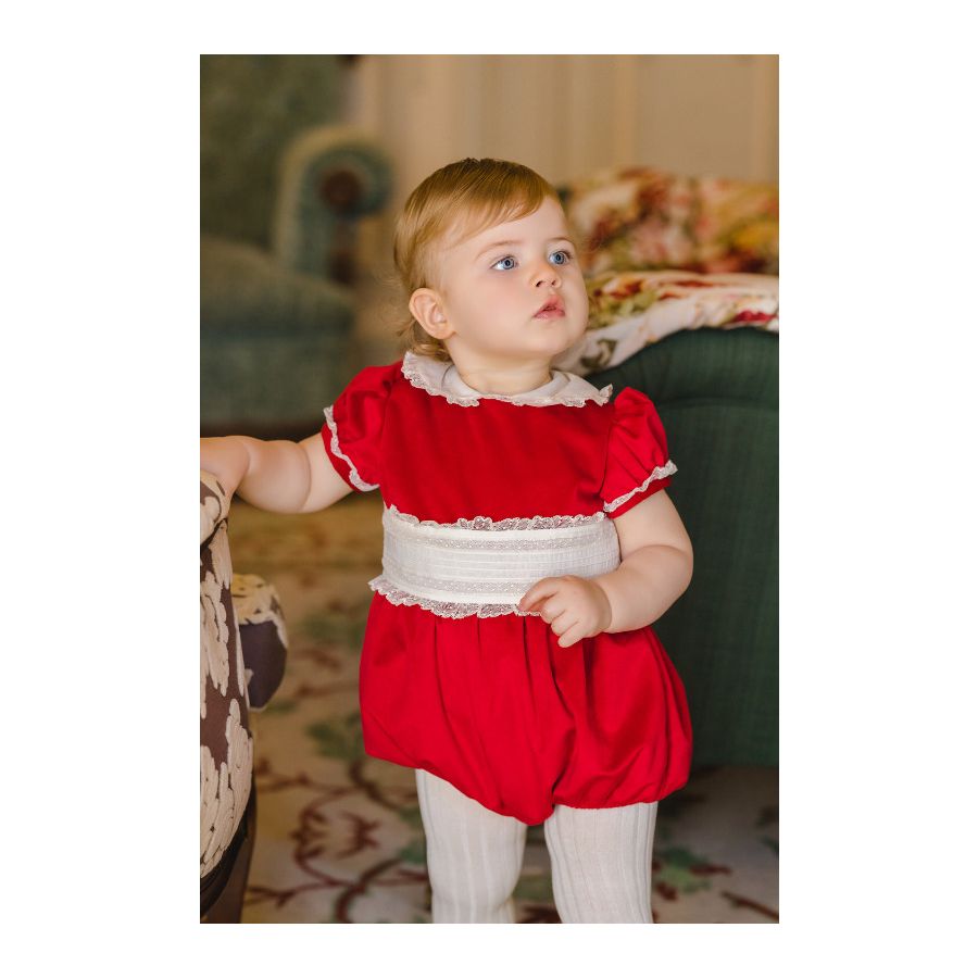 Santa Red Velvet Romper
