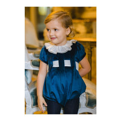 Mysterious Blue Velvet Romper