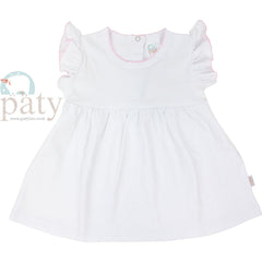 White Dress w/ Pink Picot