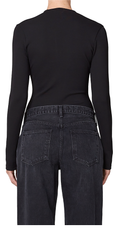 Zena Deep V Bodysuit in Black