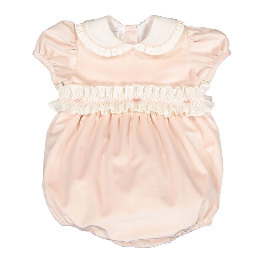 Powder Pink Velvet Romper