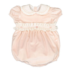Powder Pink Velvet Romper