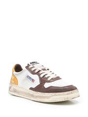 Supervintage Low Leather in White/Brown/Honey
