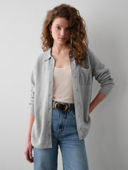 Cashmere Button Down Shirt in Misty Grey Heather