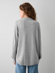 Cashmere Button Down Shirt in Misty Grey Heather