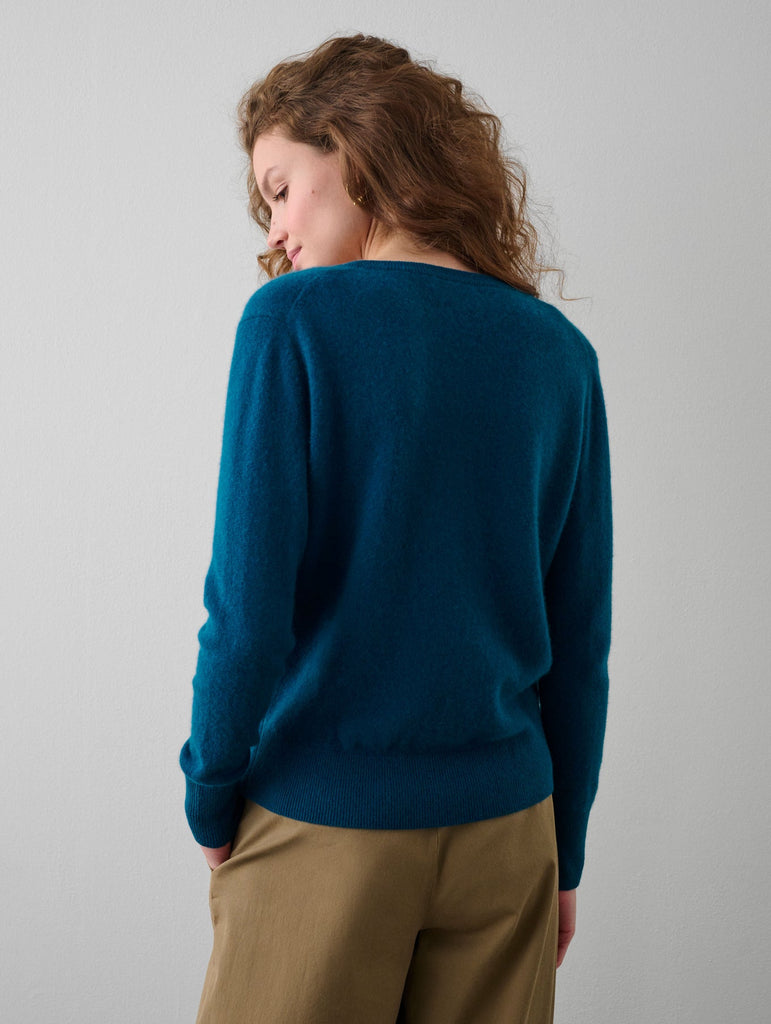 Cashmere Core V-Neck in Deep Jade