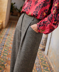Nocciolo Pant in Herringbone Nero