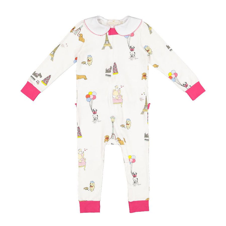 Dogs in Paris Baby Girl Pajamas
