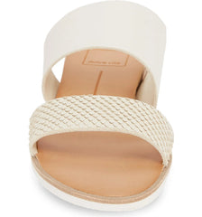 Vala Wedge Slide Sandal in Off White