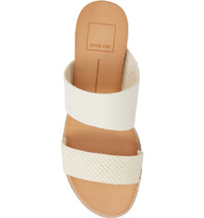 Vala Wedge Slide Sandal in Off White