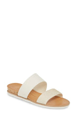Vala Wedge Slide Sandal in Off White