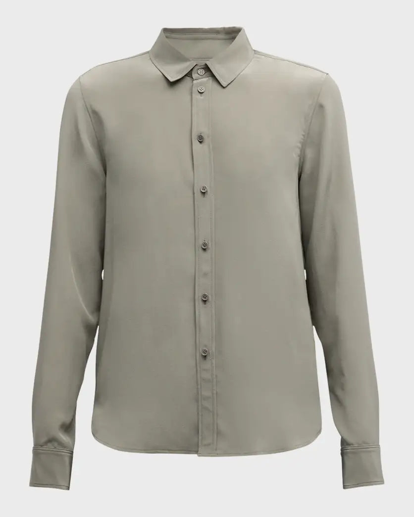 Gaia Slim Shirt in Dark Sage