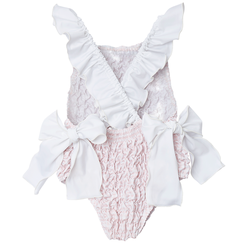 Buffalo Check Frilled Swimsuit in Pink