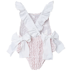 Buffalo Check Frilled Swimsuit in Pink