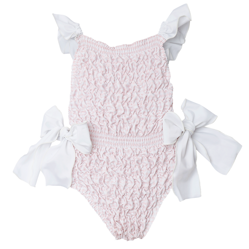Buffalo Check Frilled Swimsuit in Pink