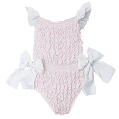 Buffalo Check Frilled Swimsuit in Pink