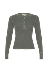 Thermal Henley Tee in Tea Leaf