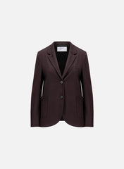 Women Stand Up Collar Blazer Superfine Merino in Brown