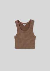 Cropped Poppy Tank in Bamboo
