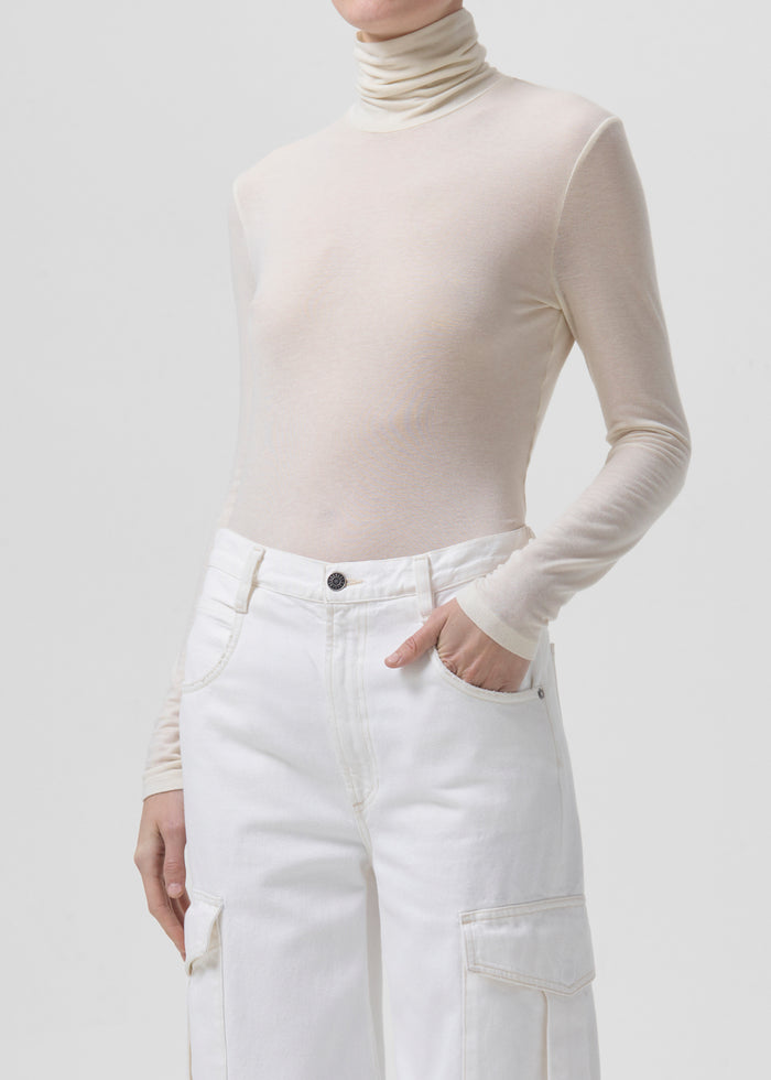 Pascale Turtleneck in Oat Milk