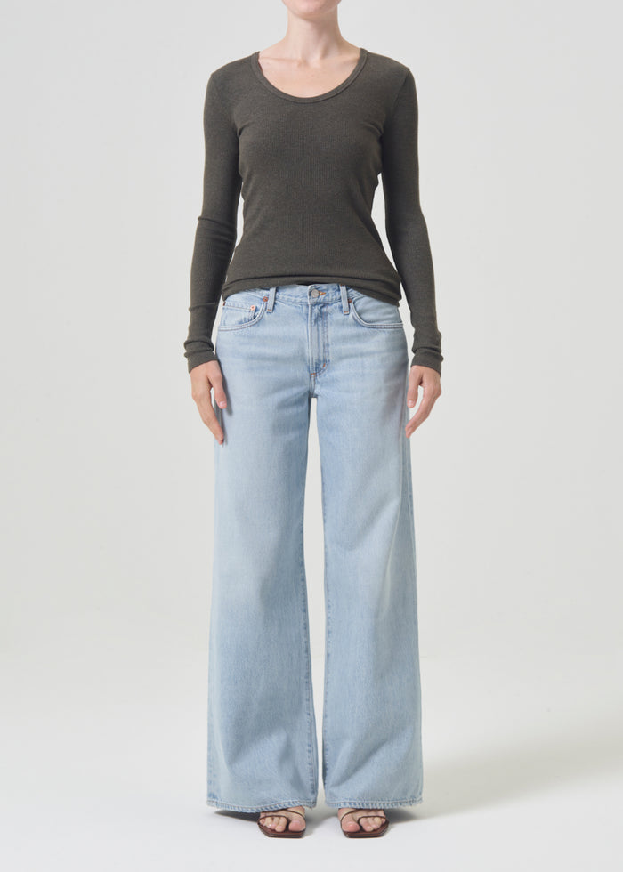 Bernice Scoop Neck Tee in Crocodile