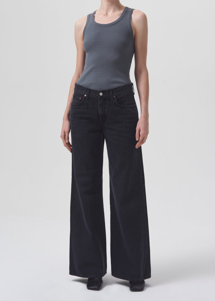 Clara Low Rise Baggy Jean in Mascara