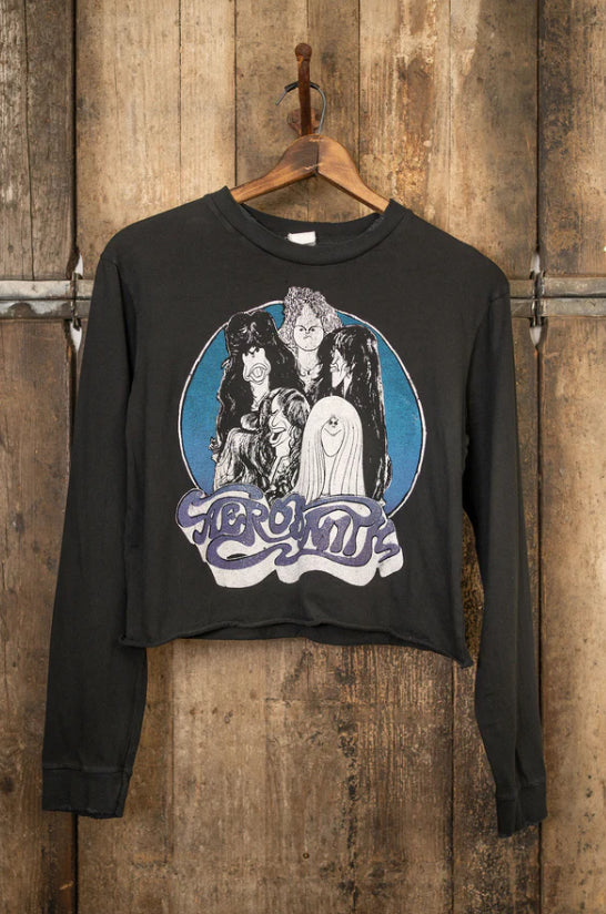 Aerosmith Crop Long Sleeve in Coal Pigment