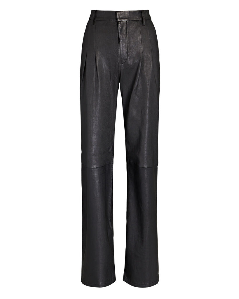 Straight Leg Pleated Trouser in Mushroom