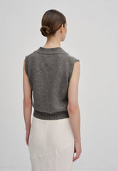 Thea Knit Vest in Grey Melange