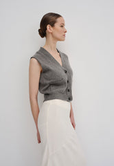 Thea Knit Vest in Grey Melange