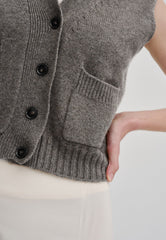 Thea Knit Vest in Grey Melange