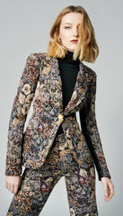 Patch Pocket Tux Stripe Blazer in Midnight Tapestry w/ Black