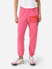 Large Sweatpant in Pink Plant/Silver