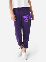 Large Sweatpants In Purple Plant