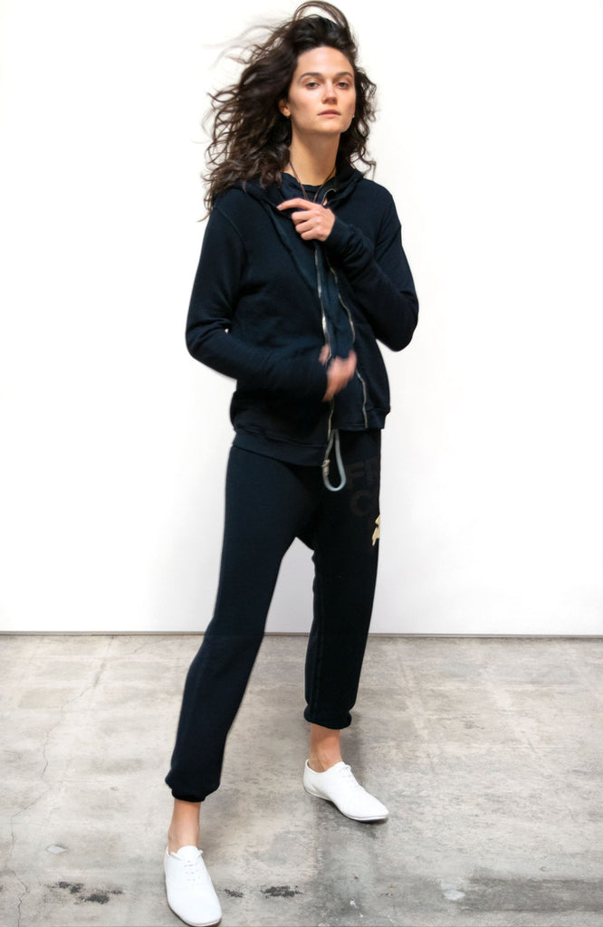 Superfluff Lux Zip Hoodie in Deepspace Cream