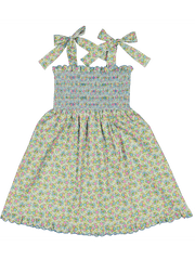 Smocked Dress in Multi Bouquet