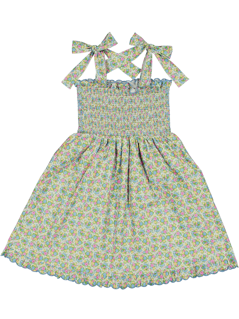 Smocked Dress in Multi Bouquet
