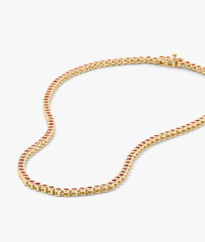 Baby Baroness Necklace (18") in Gold/Pink Diamondettes