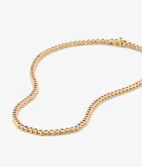 Baby Baroness Necklace (18") in Gold/Pink Diamondettes