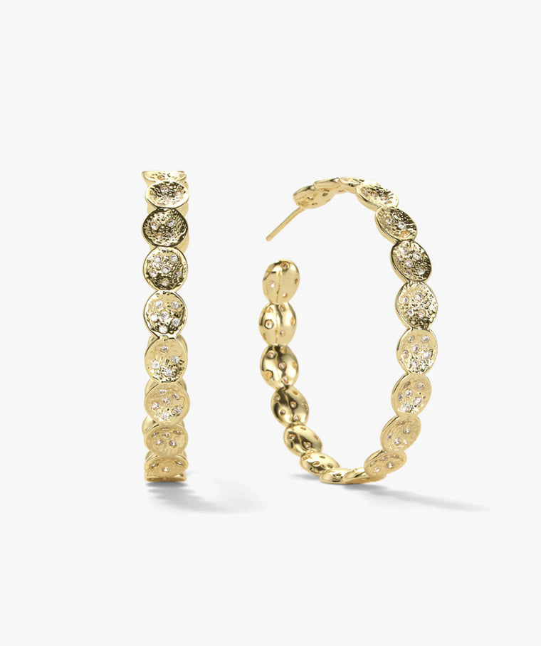 Sabina Infinity Pod Pave Hoops in Gold/White Diamondettes