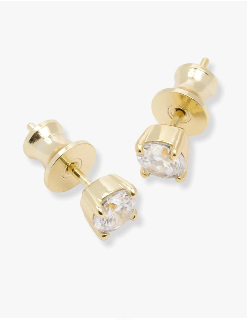 The Perfect 5mm Studs in Gold/White Diamondettes