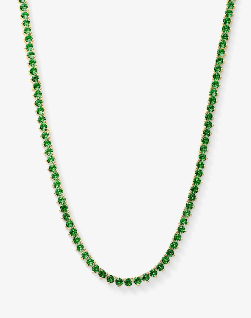 Not Your Basic Necklace (18") in Gold/Emerald