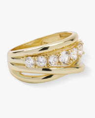"Oh She Fancy" Stacked Diamond Ring in Gold