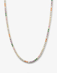 Baroness Necklace (18") in Gold/Rainbow Diamondettes