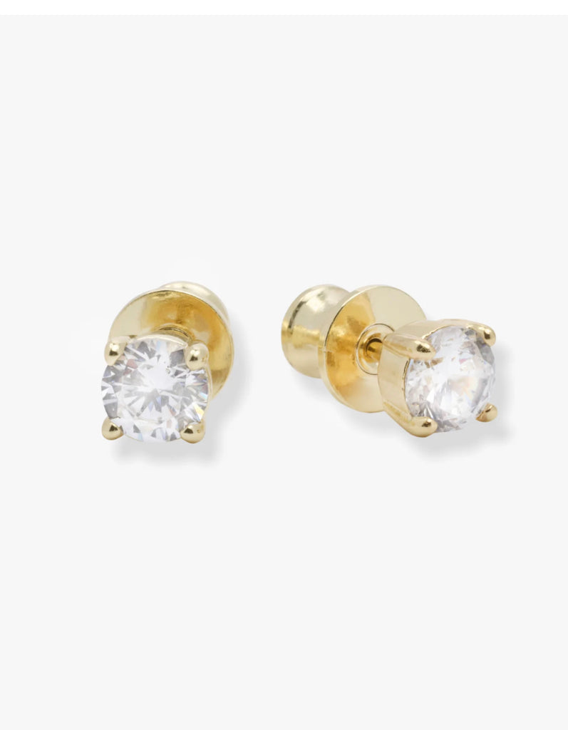 The Perfect 5mm Studs in Gold/White Diamondettes