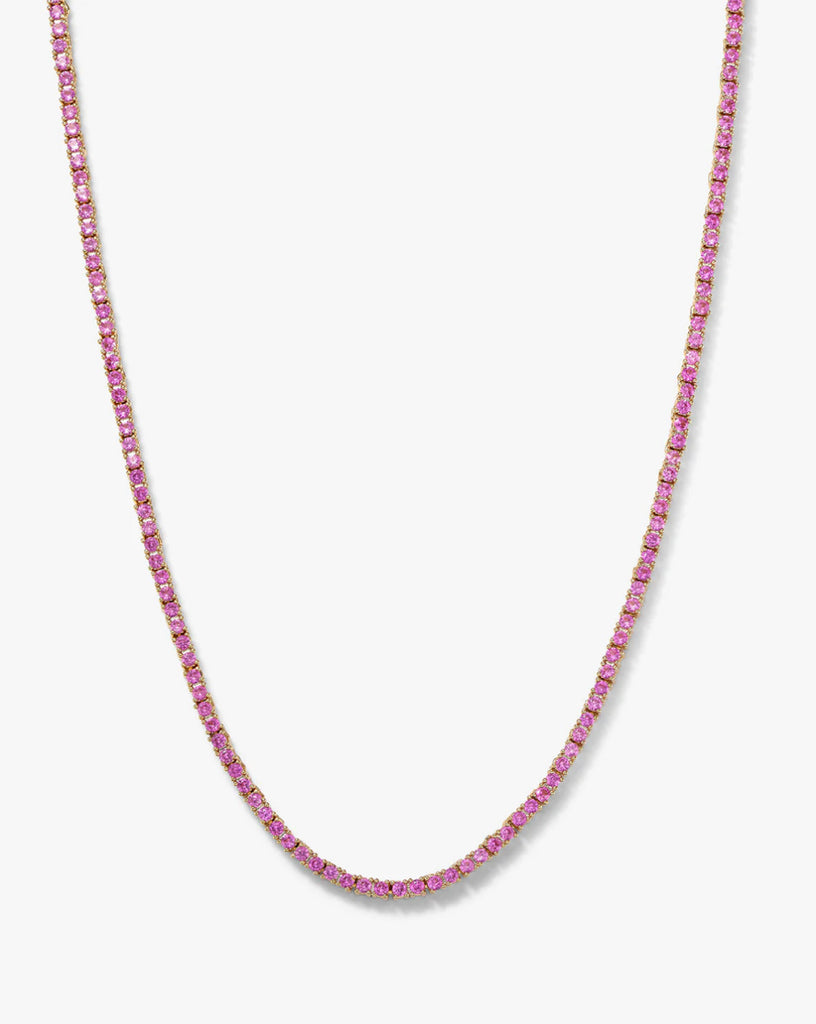 Baby Heiress Necklace (15") in Gold/Pink Diamonds