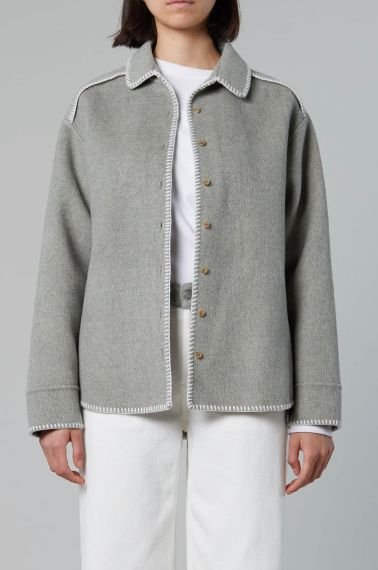 Western Shirt in Herringbone
